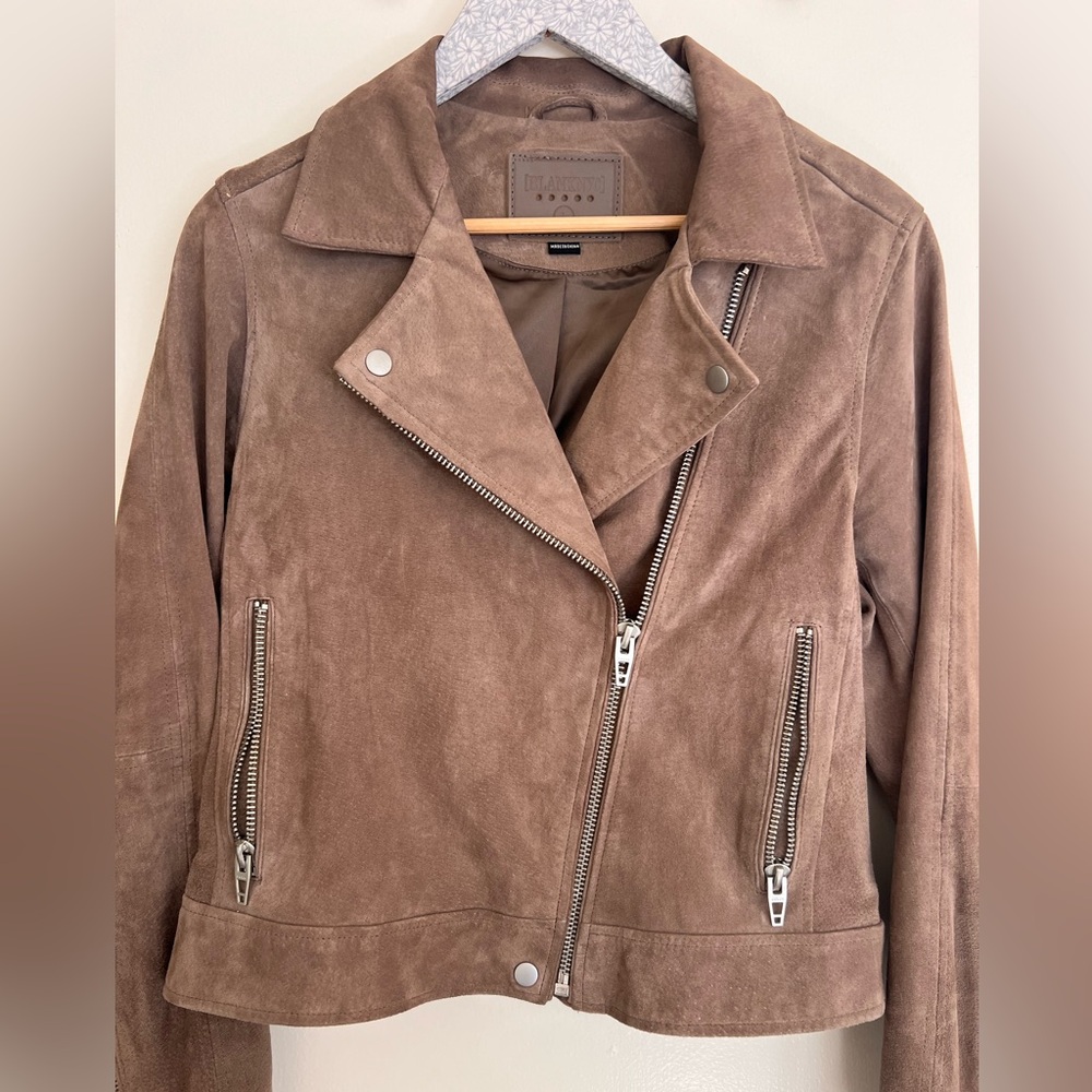 Blank NYC Taupe suede moto jacket size Large